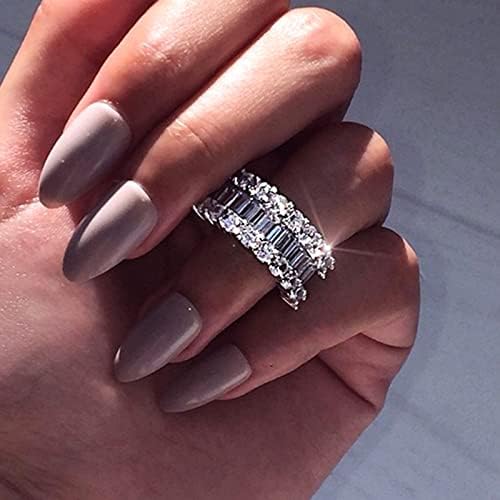 2023 Novi dvokrevetni redovi Potpuni dijamantni prsten dijamantski prsten za prsten za krizerije elegantno