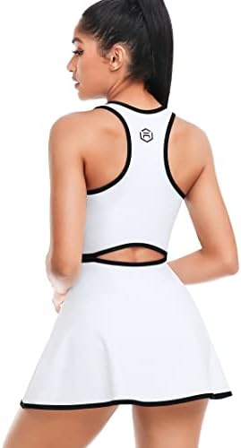 ATTRACO Ženska teniska haljina vježba haljina s kratkim i ugrađenim grudnjakom atletske patentne zatvarače za golf haljina
