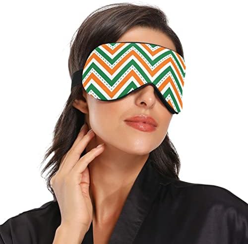 Unisex Sleep maska ​​za oči narandžasto-zelena-linijsko-patrick noćna maska ​​za spavanje SOFTEM SOW poklopca