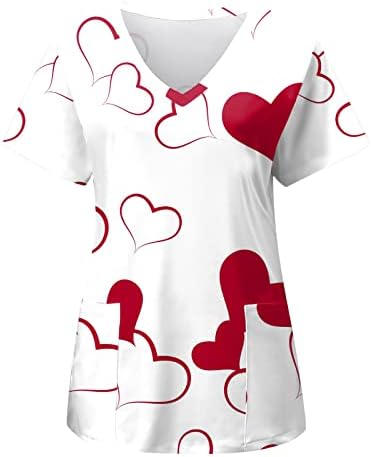 Ženske pilinge, cvjetni grafički tiskani kratki rukav V-izrez udobna majica Weinewear Women Torp