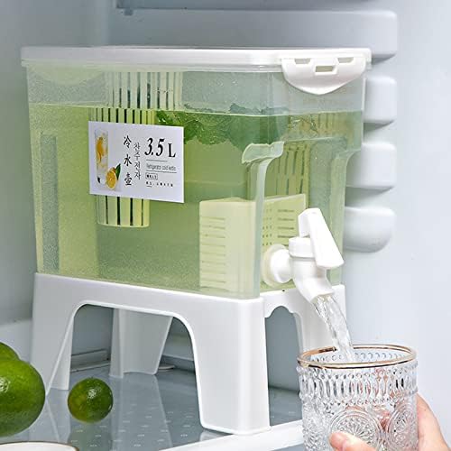 Iuibmi 0,92 galonski plastični dozator pića sa šipkom i štandom za frižider, dozatori za piće za zabave, filtriranje zaslona protiv blokiranja, neovisni spremnik za filtriranje ostataka voća