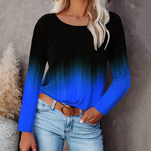 NOKMOPO majice sa dugim rukavima ženske Casual mode Print Dugi rukav o-izrez pulover Top labave