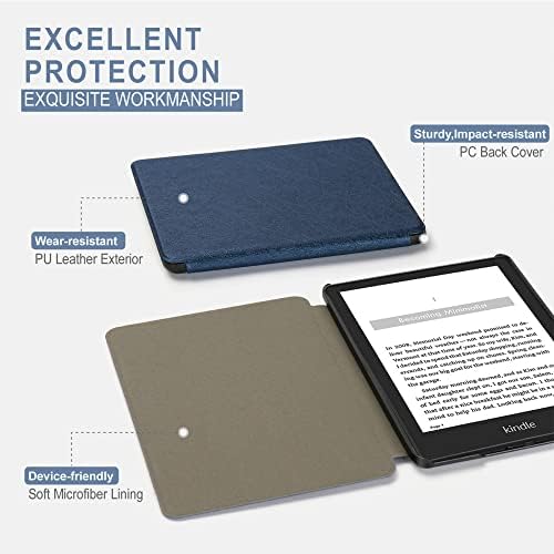 Futrola odgovara 6 Kindle Paperwhite, lagana PU kožna Navlaka za Kindle Paperwhite 2018 E-čitač-primamljivi vafli od jagoda
