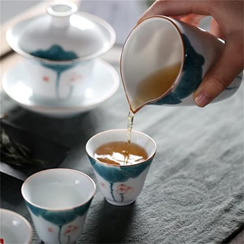 Lotus ručno oslikano keramičko peć CHA Hai keramički čaj Odvojeni alat Kung Fu postavljen pigmentiran