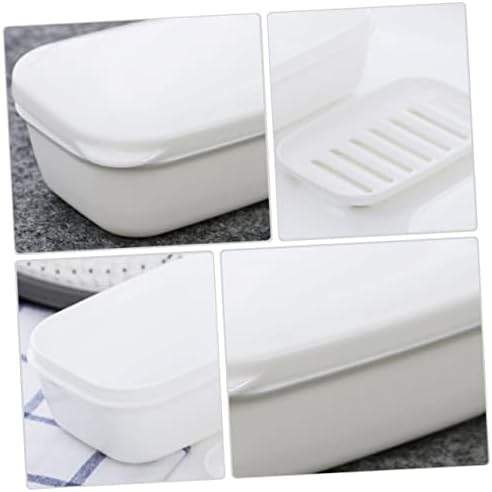 Cabilock 2pcs sapun odvoda silikonskih kontejnera Sapun Sapun za barski spremnik sa sapunom sa poklopcem za tuširanje sapuna sapuna sapuna za odvod posude sa sapunom za sapun za odvod kuće, domaćinstvo bijele ladice PP