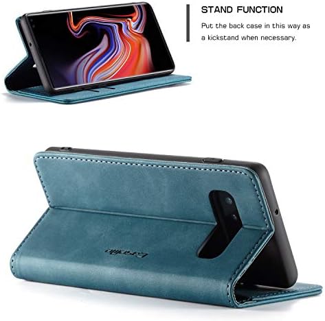 CaseMe za Samsung Galaxy S10 Plus torbicu za novčanik, Retro ručno rađena kožna magnetna Flip torbica sa postoljem,