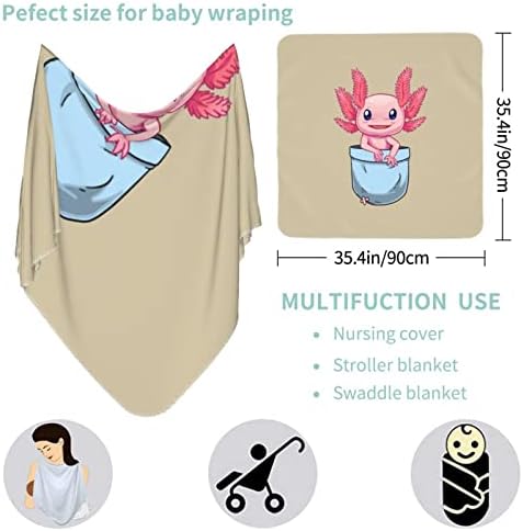 Waymay džep slatka amolotl baby pokrivač koji prima pokrivač za novorođenčad novorođenče od rasadnika