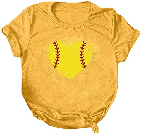 Ženske Kratke Rukave, Bejzbol Grafičke Majice Slatke Bejzbol Štampane Ljetne Kratke Rukave Majice Casual
