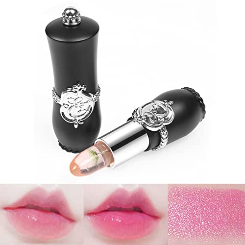 ZARICS 6 kom Crystal Flower ruž za usne, Magic boja mijenja sjaj za usne Set, Jelly Clear Flower balzam za usne, dugotrajan hranjiv, korejski sjaj za usne slatka stvar za djevojčice,Lip Glossy Makeup Set