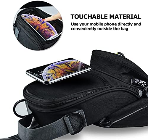 WOLT Powersports torba za rezervoar za motocikle sa vodootpornim poklopcem za kišu jaka magnetna, torba za motocikle prozirni džep za navigaciju mobilnim telefonom, ažurirana verzija …
