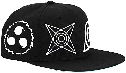 Bioworld Naruto Anime Cartoon Crown & amp ;Omni Village simbol Logos Crna opremljen šešir za muškarce