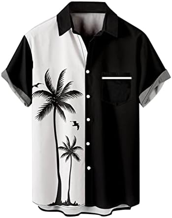 Havajska majica za muškarce casual majice s kratkim rukavima dolje majice Redovna fit rever ovratnik ljetne