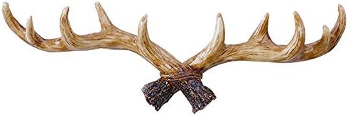 Vintage Deer Antlers Zidne kuke - 16-inčni zidni vešalica za oblaganje nosač regala za dekorativne zidne