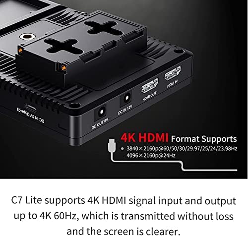 ANDYCINE C7 LITE 7-inčni ekran osetljiv na dodir DSLR kamera terenski Monitor sa 3D Lut vektori talasnog Oblikacope Histogram F970 eksterni komplet za napajanje i instalaciju 4K 60Hz HDMI ulazni izlaz 1920x1200 IPS Panel