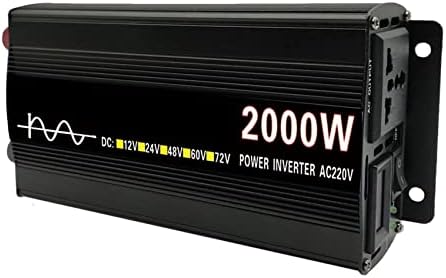 Xripay Inverter 2000w 12V 24V 48V 60V DC do 220V AC Konverter napona čistog sinusnog talasa Power Car Inverter dvostruki Digitalni displej Pure sinusnog talasa Inverter napajanje