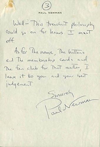 Paul Newman potpisao 6. 25x9 Mart 1955 3 strana rukom pisano pismo PSA/DNK V07957