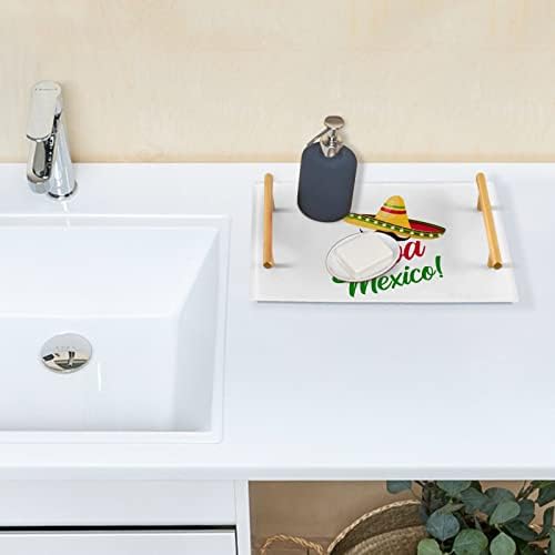 Dallonan akrilna ladica za kupaonice, pravokutni viv Meksiko Tradicionalne šarene ukrasne ladice sa zlatnim