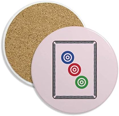 Mahjong krug točkica 3 pločica uzorak keramički nosač kupalice za šalice upijaju za piće 2pcs poklon