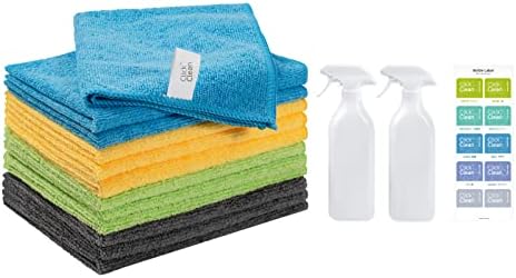 Kliknite Očistite krpe za čišćenje mikrovlakanja, 12 pakovanja, veličine 12 x 16, 2 besplatne boce od 18,6