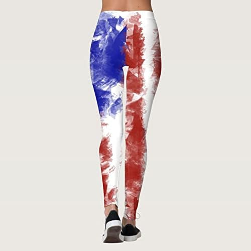 Četvrti julske tamne za žene za žene USA zastava zastava joge gamaše ultra mekane četkice rastezljive atletske