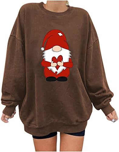 Prevelika majica Raglan za ženska slatka simpatična gnonira dugih rukava dukserica valentinov pulover ramena
