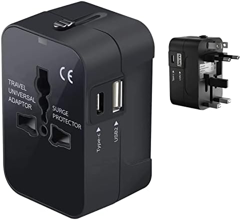 Putni USB Plus Međunarodni Adapter za napajanje kompatibilan sa Kyocera Hydro Elite za Svjetsku snagu za 3 uređaja USB TypeC, USB-a za putovanje između SAD / EU / aus / NZ / UK / CN