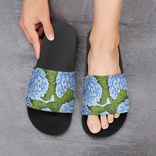 Plave hortenzije kućne sandale neklizajuće papuče otvorenih prstiju za masažu tuš Banje