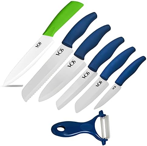 VOS 12 kom set noža sa pokrivačima -8 nož za kruh 8 Keramički kuharski nož 7 Chef nož 6 Slicer Nož 5 Santoku Nož 4 paring nož i piling