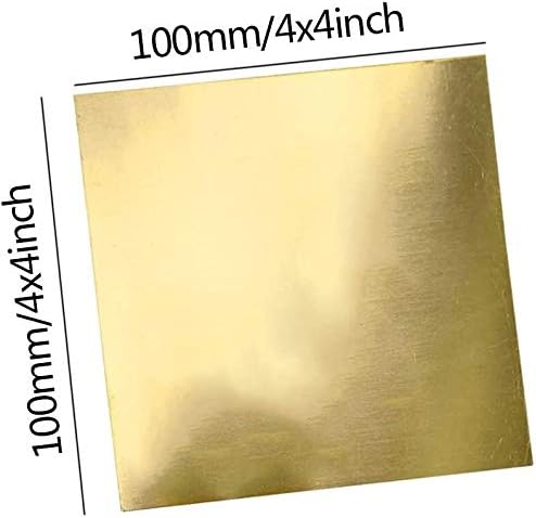 Z Kreirajte dizajn Mesingana ploča Mesingani Lim bakarni lim visoke čistoće za obradu metala DIY Arts Crafts 100MMX100MM/4x4inch,debljine:0,5 mm/0,02 inča, 1 kom metalna bakrena folija