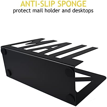 Stoni držač za pisma, dvostrani dizajn Black Metal desktop izrez držač za pisma, držač koverte za razvrstavanje