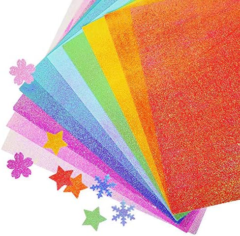 Ucec Glitter Origami Paper, 50 listova Origami Sparkly Papir Premium Craft Origami za DIY Puncher