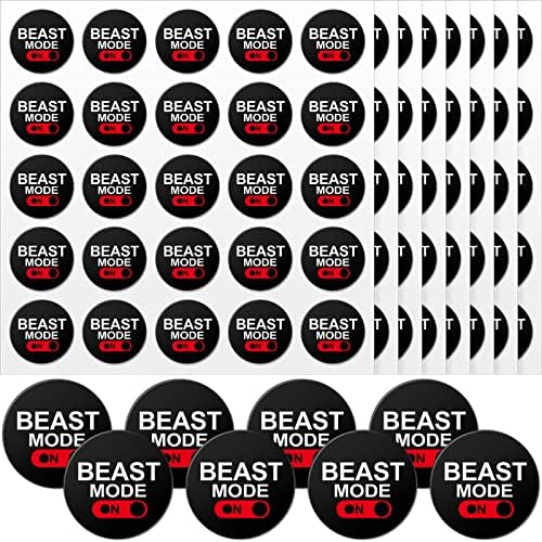 200 kom Beast Mode naljepnice fudbalske kacige naljepnice zvijer način na naljepnici vinil Nagradne naljepnice za hokej samoljepljive sportske kacige naljepnice Snowboard Laptop, 1-1 / 8 inča, 8 listova
