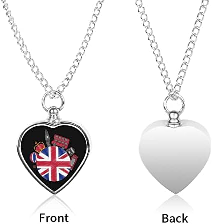 Zastava Ujedinjenog Kraljevstva Big Ben Bus ženska spomen urna u obliku srca privjesak ogrlica suvenir nakit za psa psa mačka pepeo