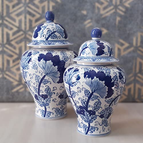 Handmade Keramički đumbir Jar Set, Chinoiserie Set, Bleu-Blanc Jar Set, Dvostruki set Jar