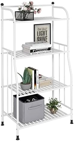 Guoddm 4-rak za skladištenje od 4 vrste - Office Metal Polica za knjige, kuhinjski kupatilo Organizator za skladištenje, dnevni boravak u zatvorenom zaslonu od kovanog željeza, stalak za cvijeće na otvorenom