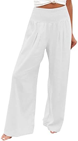lcepcy ljetne hlače na plaži za žene Ležerne pantalone sa širokim nogama visokog struka labave