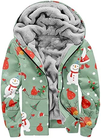 Muške zimske jakne vanjske vanjske odjeće s božićnim printom udobne jesenske zimske tople dukserice s džepom