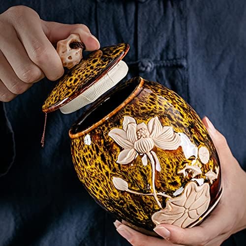 Weiping - Mala kremacija čuva urn za ljudski pepeo Keramika Pogrebne kremacije URN-a prikazuje urne za sahranu kod kuće ili u niši u kolumbarijum pepeo Držač memorijala urn, crvena