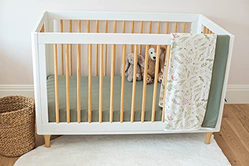 Pobibaby-Jednostruki čvrsti Premium ugrađeni Dječji krevetići za standardni dušek za krevetić - Ultra-meka mješavina pamuka, sigurna i udobna i elegantna čvrsta posteljina za krevetić