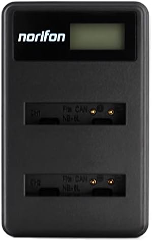 NORIFON NB-6L Dual Channel LCD USB punjač za Canon Powershot SX530 HS, SX710 HS, SX710 HS, SD1200 IS, SD1300