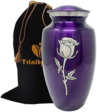 Vječna urna za kremaciju ruža-lijepo ručno izrađena Pogrebna urna za odrasle-čvrsta metalna urna -