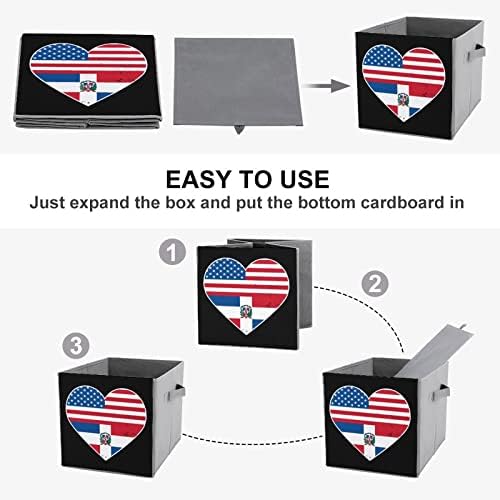 Dominikanska Republika i Aerička zastava Sklopivi poklopci za odlaganje ispisnih tkanina kocke košare kutije