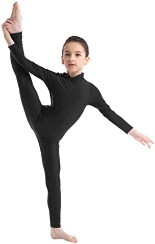 Loloda Kids Girls One FICM Spandex Unitars dugi rukav Turtleneck Potpuno bodysuit za plesnu teretanu vježbanje