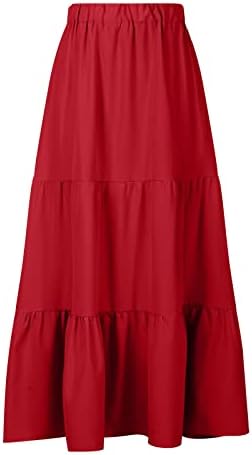 Suknje za ženske modne žene čvrsti povremeni džep ruched ruffles elastične strukove suknje djevojke pletene suknje