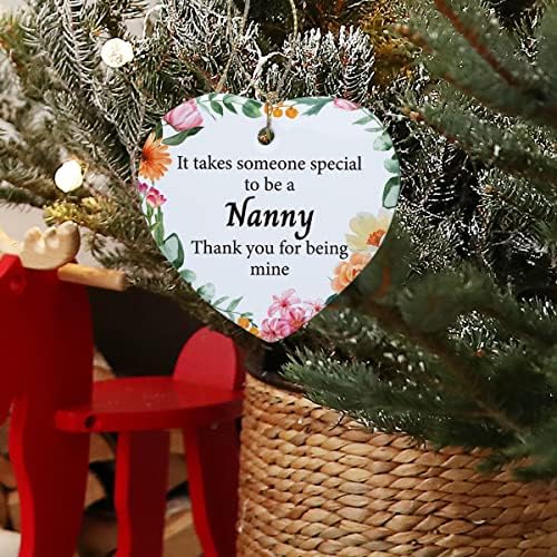 Nanny Hvala vam što ste moji keramički ukrasi 3 Nanny Hanging Ceramic Heart Ornament plaketa