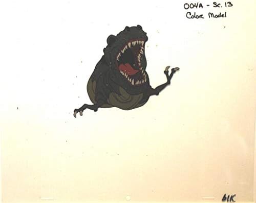 Zemljište prije vremena, Original-Don Bluth Studios - animacijski Model u boji Cel od T-Rexa sa odgovarajućim