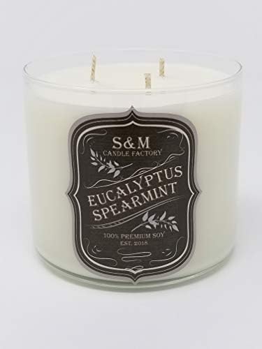 S & M Fabrika svijeća Aromaterapija Soja voska mirisna svijeća ~ Stres slobodan / stres reljef eukaliptus