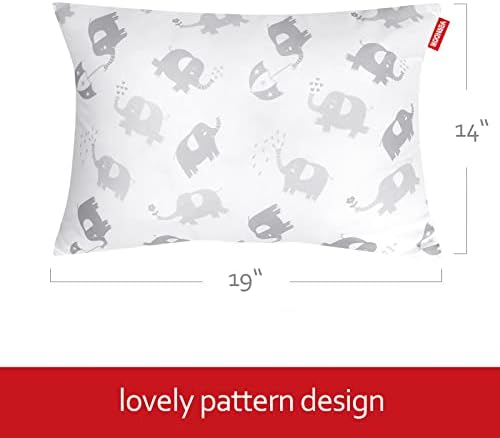 Moonsea Elephant jastuk za bebe 14x19inch, Print dečiji jastuk za posteljinu za dečake i devojčice koji spavaju, može se prati u mašini, savršen za putovanja, krevetić za malu decu, krevetić za bebe, nije potrebna jastučnica