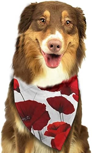 Crveni makni cvjetni šal, dnevni list udobnih prigušivača - slatka ovratnica za pse za male srednje velike pse i mačke kućne ljubimce