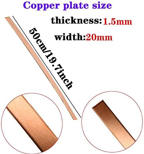 Zhangxin 2 kom bakar pravougaona šipka obrada metala bakar ravna šipka zanati DIY debljina 1,5 mm/0,06